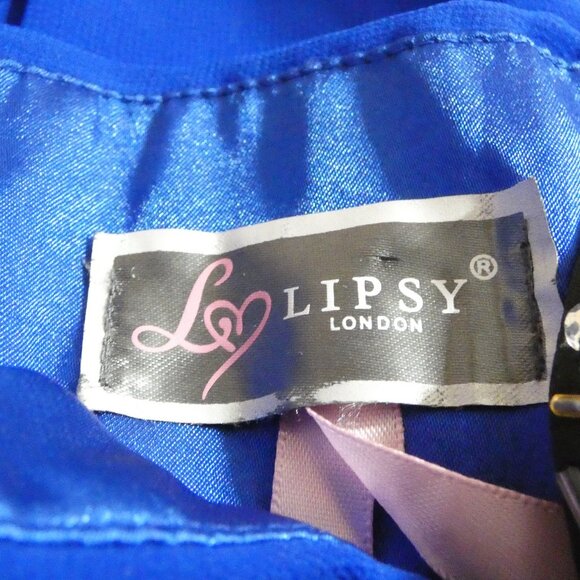 Blue PROM Dress Size 4 Mini Chiffon Beaded Ruched Flirty Flighty Layers Lipsy UK - Picture 4 of 8